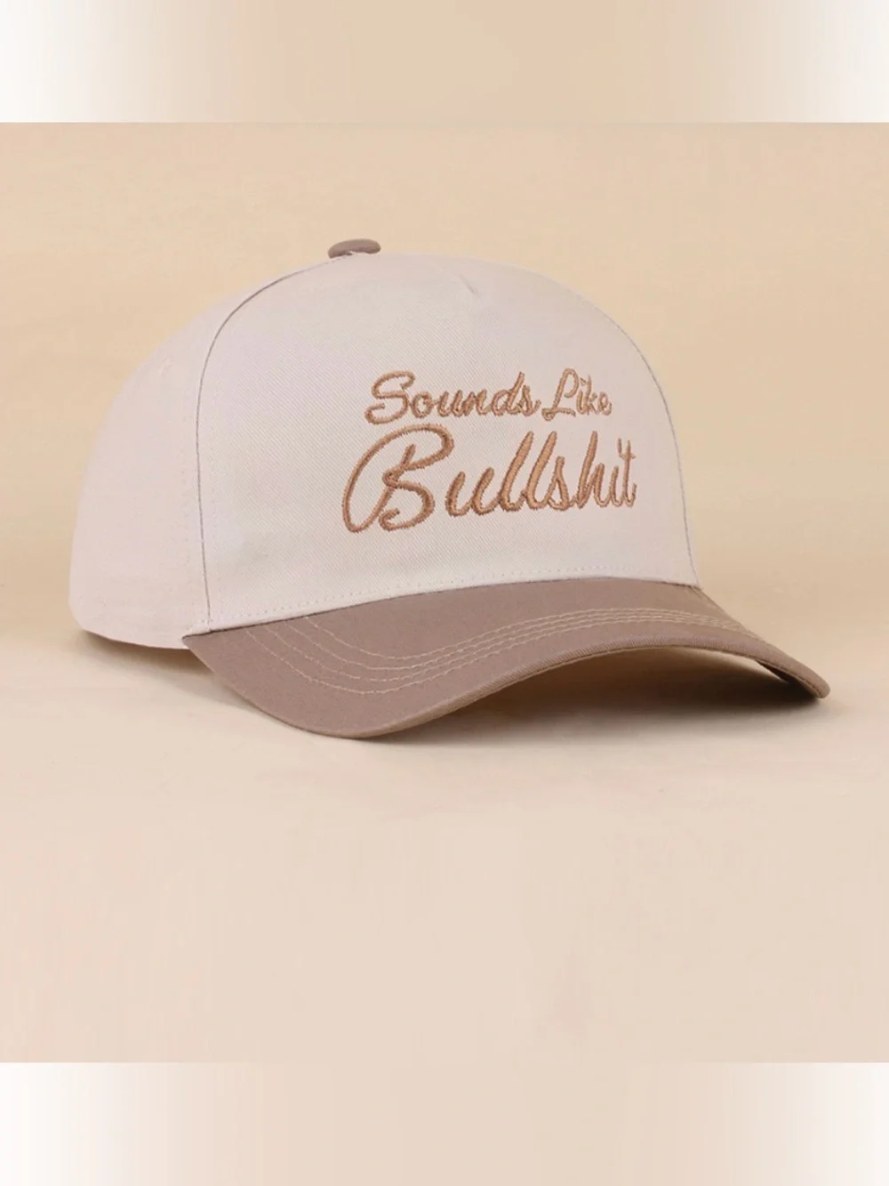 ZENANA SOUNDS LIKE BULLSH*T TWO TONE CANVAS COTTON HAT NOVELTY